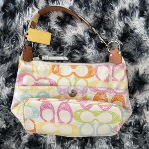Colorful Coach Patterned Women's Bag